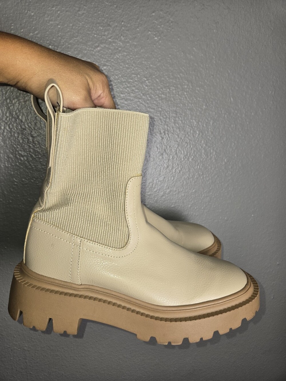Mango Platform Track-Sole Ankle Boots Size 39/8.5